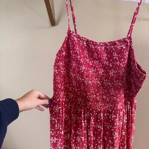 NWOT Red Floral Spaghetti Strap Dress